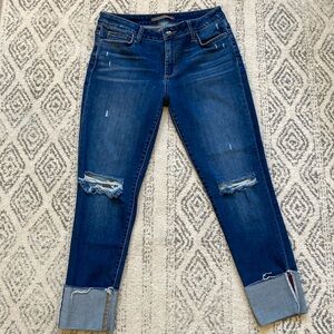 Joe’s Cuffed Cropped Destroyed Knees Jeans 30